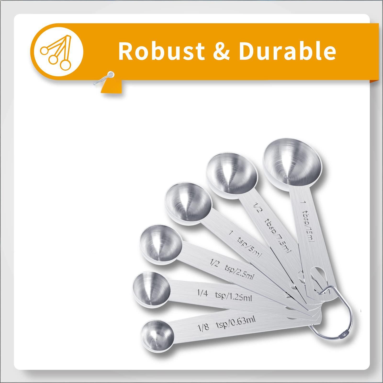 10-Piece Stainless Steel Measuring Cup And Spoon Set With Engraved Dual-Scale Markings, Nesting Design, Hanging Ring, And Compact Storage—Ideal For Baking, Cooking, And Portion Control In Home Kitchens (Silver) – Auz Sales Online 10-Piece Stainless Steel Measuring Cup And Spoon Set With Engraved Dual-Scale Markings, Nesting Design, Hanging Ring, And Compact Storage—Ideal For Baking, Cooking, And Portion Control In Home Kitchens (Silver) - Image 4