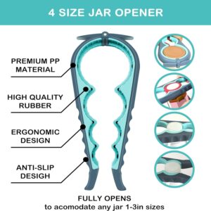 5-In-1 Bottle Opener &Amp; 4-Size Jar Opener Set With Adjustable Grip, Silicone Pad, And Ergonomic Handle—Multi-Function Kitchen Tool For Cans, Jars, Bottles, Pull Tabs, And Caps—Durable, Easy-To-Use Design (Blue) – Auz Sales Online 5-In-1 Bottle Opener &Amp; 4-Size Jar Opener Set With Adjustable Grip, Silicone Pad, And Ergonomic Handle—Multi-Function Kitchen Tool For Cans, Jars, Bottles, Pull Tabs, And Caps—Durable, Easy-To-Use Design (Blue) - Image 2
