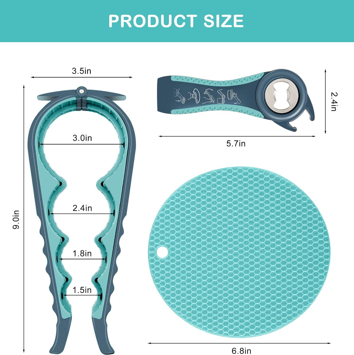 5-In-1 Bottle Opener &Amp; 4-Size Jar Opener Set With Adjustable Grip, Silicone Pad, And Ergonomic Handle—Multi-Function Kitchen Tool For Cans, Jars, Bottles, Pull Tabs, And Caps—Durable, Easy-To-Use Design (Blue) – Auz Sales Online 5-In-1 Bottle Opener &Amp; 4-Size Jar Opener Set With Adjustable Grip, Silicone Pad, And Ergonomic Handle—Multi-Function Kitchen Tool For Cans, Jars, Bottles, Pull Tabs, And Caps—Durable, Easy-To-Use Design (Blue) - Image 6