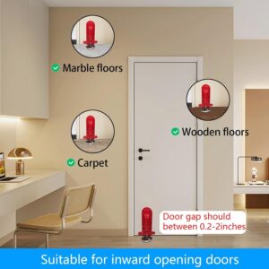 Heavy Duty Portable Door Lock For Travel, Adjustable Door Stopper For Home Security, No Drill Anti-Theft Door Jammer For Women, Kids, Solo Living (Red) – Auz Sales Online Heavy Duty Portable Door Lock For Travel, Adjustable Door Stopper For Home Security, No Drill Anti-Theft Door Jammer For Women, Kids, Solo Living (Red) - Image 4