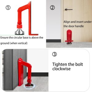 Heavy Duty Portable Door Lock For Travel, Adjustable Door Stopper For Home Security, No Drill Anti-Theft Door Jammer For Women, Kids, Solo Living (Red) – Auz Sales Online Heavy Duty Portable Door Lock For Travel, Adjustable Door Stopper For Home Security, No Drill Anti-Theft Door Jammer For Women, Kids, Solo Living (Red) - Image 5