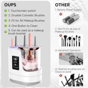 3-In-1 Electric Makeup Brush Cleaner &Amp; Dryer – Touchscreen Control, Uv Sanitizing, 5-Min Auto Clean, 2H/5H Drying Modes, Fits All Brush Sizes, Rose-Gold Trim, Usb-C Powered, No Batteries Needed (White) – Auz Sales Online 3-In-1 Electric Makeup Brush Cleaner &Amp; Dryer – Touchscreen Control, Uv Sanitizing, 5-Min Auto Clean, 2H/5H Drying Modes, Fits All Brush Sizes, Rose-Gold Trim, Usb-C Powered, No Batteries Needed (White) - Image 6