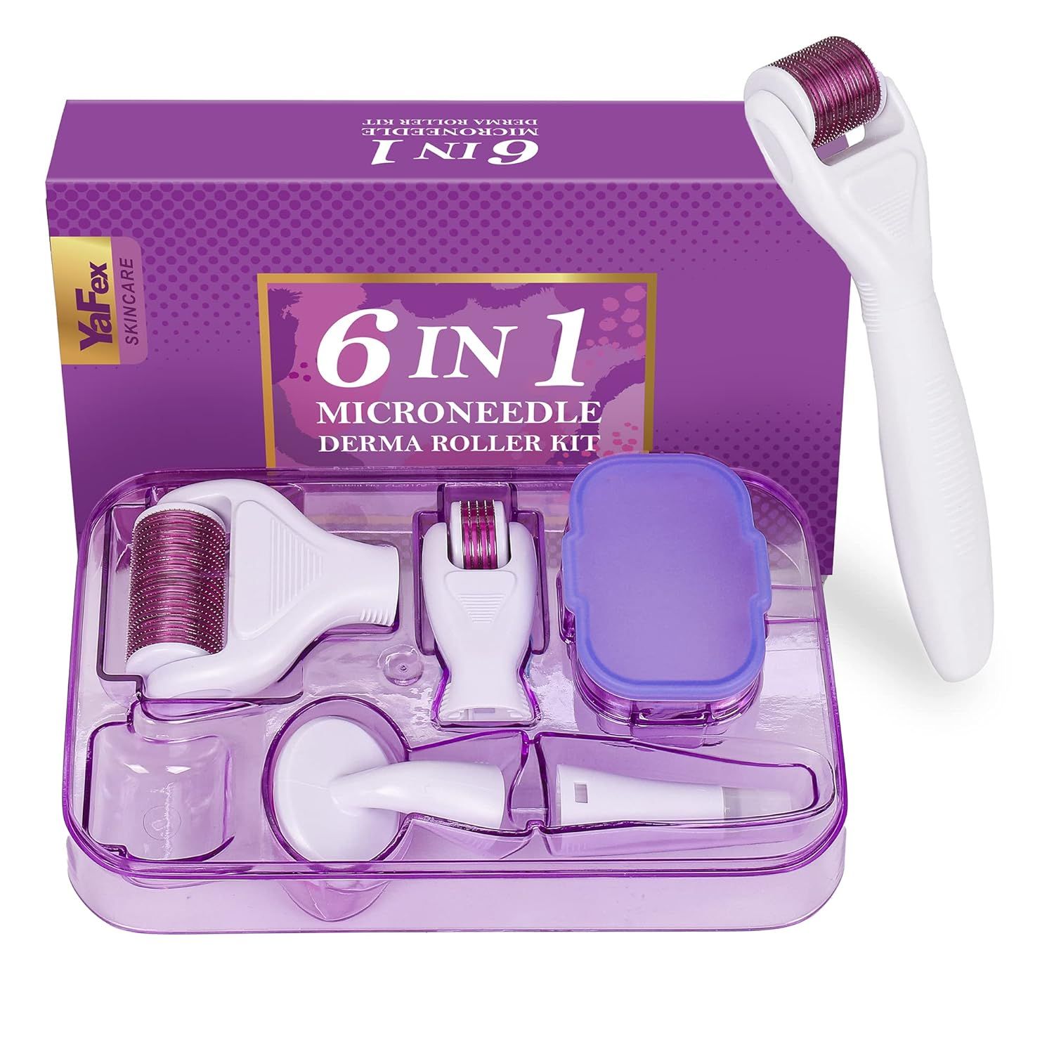 6-In-1 Stainless Steel Derma Roller Kit With 4 Interchangeable Heads, Ergonomic Handle, Clear Storage Case, Easy Assembly Design, For Facial &Amp; Body Skincare Routine Use (White) – Auz Sales Online 6-In-1 Stainless Steel Derma Roller Kit With 4 Interchangeable Heads, Ergonomic Handle, Clear Storage Case, Easy Assembly Design, For Facial &Amp; Body Skincare Routine Use (White) - Image 7