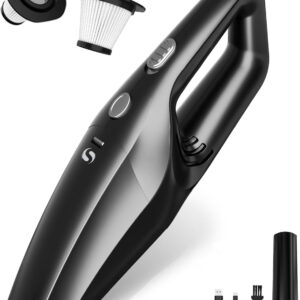 Cordless Handheld Vacuum Cleaner with Washable Filter, Type-C Charging, 2 Attachments—For Car, Home, Office, Kitchen & Pet Areas—Lightweight, Easy Empty, Multi-Surface Use (Black)