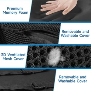 Ergonomic Lumbar Support Cushion With Premium Memory Foam Core, 3D Ventilated Mesh Cover, Dual Adjustable Straps, And Removable Washable Sleeve—Ideal For Office Chairs, Gaming Seats, Cars, And Dining Chairs (Black) - Image 6