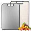 Dual-Sided Kitchen Cutting Boards With Titanium-Look &Amp; Textured Pp Surfaces, Juice Groove, Grinding Area, Non-Slip Edges, And Integrated Handles—For Separating Raw/Cooked Foods And Efficient Meal Prep – Auz Sales Online Dual-Sided Kitchen Cutting Boards With Titanium-Look &Amp; Textured Pp Surfaces, Juice Groove, Grinding Area, Non-Slip Edges, And Integrated Handles—For Separating Raw/Cooked Foods And Efficient Meal Prep Product Image Auz Sales Online