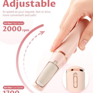 Electric Foot Care File With 2 Adjustable Speeds, 2 Interchangeable Grinding Heads, Led Light, Usb-Rechargeable Design, Compact Handle, Safe For Routine Home Use (White) - Image 4
