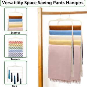3-Pack Black 5-Tier Velvet Pants Hangers—Swivel Hook, Multi-Use For Pants, Scarves, Towels &Amp; Ties—Space-Efficient Closet Organizer For Apartments, Dorms, Small Spaces (White) – Auz Sales Online 3-Pack Black 5-Tier Velvet Pants Hangers—Swivel Hook, Multi-Use For Pants, Scarves, Towels &Amp; Ties—Space-Efficient Closet Organizer For Apartments, Dorms, Small Spaces (White) - Image 6