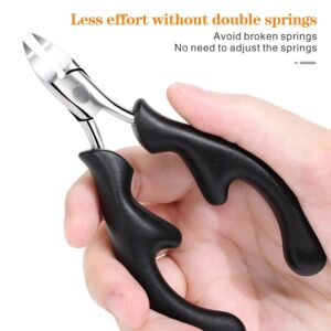 Professional Eagle-Beak Nail Nipper For Thick &Amp; Ingrown Toenails – Stainless Steel Cutters With 25° Curved Edge, Anti-Slip Abs Handle, Built-In Spring, Washable Design, Dermatologist-Recommended Foot Care Tool (Black) - Image 3