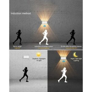 Outdoor Wall Light, 8W Indoor Motion Sensor Lamp, 3000K Warm White Bedroom Wall Light, Waterproof Ip65, Balcony, – Auz Sales Online Outdoor Wall Light, 8W Indoor Motion Sensor Lamp, 3000K Warm White Bedroom Wall Light, Waterproof Ip65, Balcony, - Image 2