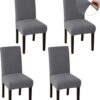 Chair Covers - 4 Pieces - Dining Room Chair Cover - Sofa Cover - Chair Covers For Dining Chairs - Chair Protectors - Stretch Chair Covers - Chair Cover - Water-Repellent - Office And Home Use - Cover - Protect Your Chairs Stylishly - Light Grey Product Image Auz Sales Online