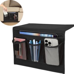 Bedside Pocket - Bed Organizer - Sofa Organizer - Bed Storage Compartment - Storage Bag for Bed or Sofa - Nightstand for iPad & Magazines - Magazine Organizer - Storage Case - Nightstand - Bedroom Accessory - for Bed or Sofa - Black