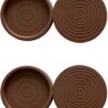 4 Pieces - Non-Slip Furniture Pads - Rubber - Brown - Round - For Floor and Furniture Protection - Suitable for Bed Sofa Stoppers - 75*75*9mm