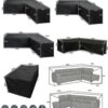 12 Sizes L-Shape All-Weather Cover Waterproof Rattan Corner Furniture Protector Garden Patio Outdoor Sofa Cover Dust Cover300*300*98cm