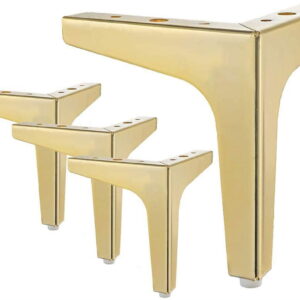 Metal Furniture Legs 4-Pack Black 10 cm Gold for Sofa Cabinet Couch Ottoman Table 90 kg Load Capacity