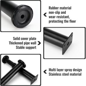 Furniture Legs Black 4 Pcs Adjustable 18-30 Cm With 18 Screws Metal Cabinet Feet For Sofa Table Chair - Image 3