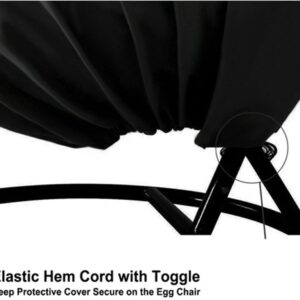 Updated Classic Waterproof Hammock Swing Chair Cover Patio Hanging Chaise Lounge And Stand Cover 73 Inch Outdoor Accessory Hanging Curved Steel Chaise Lounge Chair Covers (Black) (Black) - Image 3