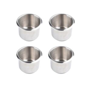 4pcs Universal Marine Boat Cup Holder 68X55mm Stainless Steel Drop-in Drink Holder for Poker Table Sofa