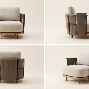 Woven Armrest Single Outdoor Sofa - Image 4