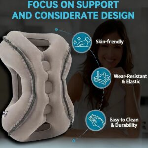 Inflatable Travel Pillow | Multi-Scene Ergonomic Design, 3-Second Inflate/Deflate, Relieves Travel Fatigue.(Grey) - Image 4