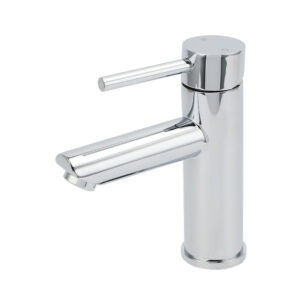 KYLINS chrome basin mixer tap installed on a modern white ceramic vanity sink