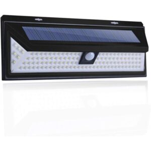Solar Wall Light - 118 LED Solar Lamp 1000 Lumen Wall Light PIR Motion Sensor IP65 Waterproof Outdoor Garden..DEBUNS
