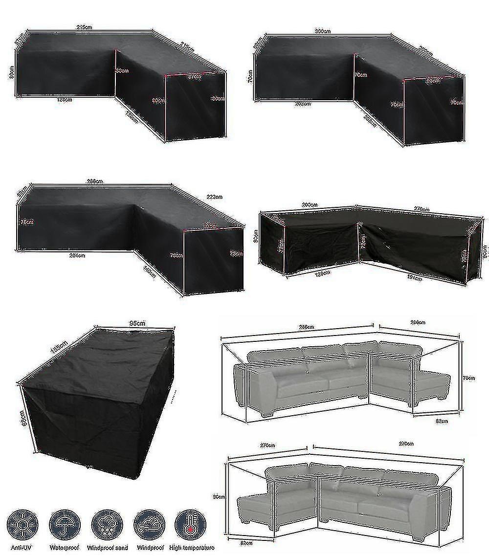 12 Sizes L-Shape All-Weather Cover Waterproof Rattan Corner Furniture Protector Garden Patio Outdoor Sofa Cover Dust Cover215*215*87Cm – Auz Sales Online 12 Sizes L-Shape All-Weather Cover Waterproof Rattan Corner Furniture Protector Garden Patio Outdoor Sofa Cover Dust Cover215*215*87Cm