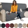 Couch Covers For 3 Cushion With Pockets And Non Slip Straps Water Resistant Sofa Slipcovers For Living Room Soft Thick Furniture Protector For Pets Dogs Kids (Large, Dark Gray) Product Image Auz Sales Online