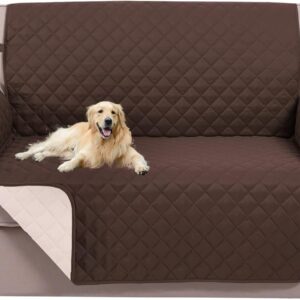 Unice Home Reversible Sofa Cover Bundle Loveseat Cover(Sofa+Loveseat Small, Coffee) - Image 2