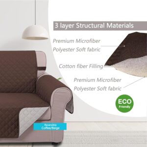 Unice Home Reversible Sofa Cover Bundle Loveseat Cover(Sofa+Loveseat Small, Coffee) - Image 7