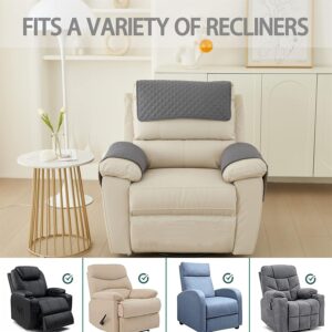 Armrest Chair Covers, Stretch Armchair Couch Arm Rest Cover, Waterproof Armchair Slipcover Nonslip Quilted Furniture Protector For Pets Leather Sofa Couch (Dark Gray,1 Person (Set Of 3)) - Image 5