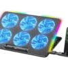 Portable Gaming Laptop Cooling Pad 6 Powerful Fan Table Stand Cooler with Phone Holder