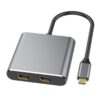 USB C to Dual HDMI Adapter 4K@30Hz Splitter for 2 Monitors Laptop