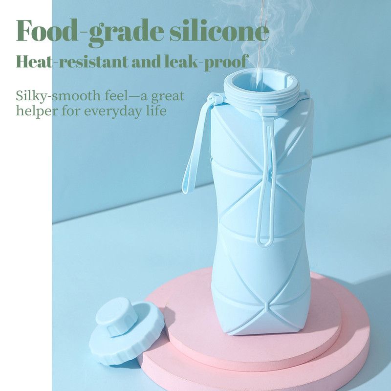 800Ml Large-Capacity Food-Grade Silicone Folding Water Cup, Portable Outdoor High-Temperature Resistant Water Bottle, Travel And Camping Compressible Water Bottle, Travel Water Cup - Gray – Auz Sales Online 800Ml Large-Capacity Food-Grade Silicone Folding Water Cup, Portable Outdoor High-Temperature Resistant Water Bottle, Travel And Camping Compressible Water Bottle, Travel Water Cup - Gray - Image 5