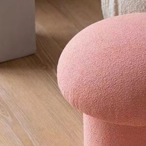 Sofa Bench Simple Modern Elastic Comfortable Soft Round Pine Wooden Foot Stool For Home Decoration Pink - Image 12