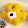 Hugging Pillow Flower Shaped Sponge Filling Soft Thick Decorative Throw Pillow for Sofa Yellow