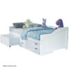 Kingston Slumber Wooden Single Sofa Bed Frame With Storage Drawers - White Product Image Auz Sales Online