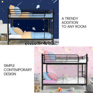 Kingston Slumber Single Metal Bunk Bed Frame – Auz Sales Online Kingston Slumber Modular Bed Frame Separated Into Two Identical Standalone Single Steel Beds