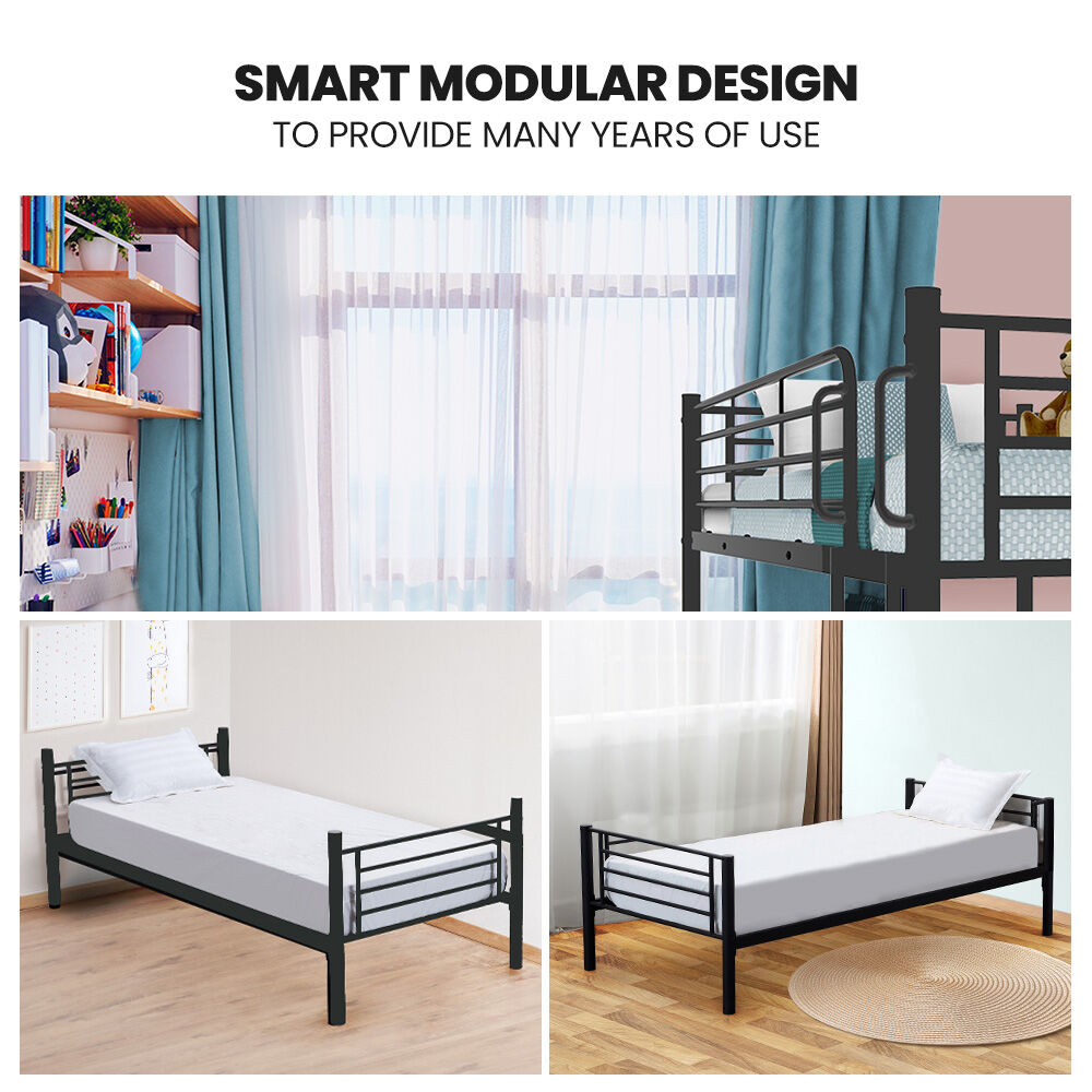 Kingston Slumber Single Metal Bunk Bed Frame – Auz Sales Online Close Up Of The Reversible Fixed Ladder On The Kingston Slumber Metal Bunk Bed