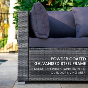 London Rattan 5 Seater Modular Outdoor Lounge Setting With Coffee Table, Ottoman, Grey – Auz Sales Online London Rattan 5 Seater Modular Outdoor Lounge Setting With Coffee Table, Ottoman, Grey - Image 6