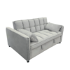 Sarantino Quincy 2-Seater Velvet Sofa Bed In Light Grey With Wooden Frame And Tufted Design Product Image Auz Sales Online