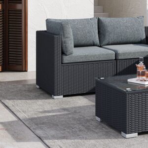 Ottoman-Style Outdoor Lounge Set In Black - Image 5