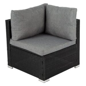 Ottoman-Style Outdoor Lounge Set In Black - Image 10