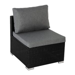 Ottoman-Style Outdoor Lounge Set In Black - Image 11