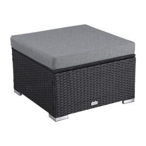 Ottoman-Style Outdoor Lounge Set In Black - Image 13