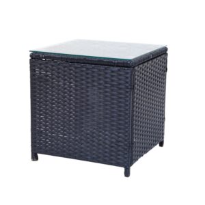 3Pc Outdoor Table And Chairs Set-Black - Image 5