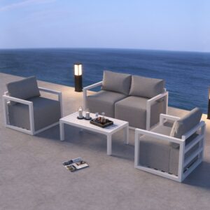Alfresco Serenity Outdoor Lounge Set – White - Image 5