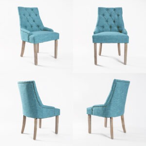 French Provincial Dining Chair Oak Leg Amour Blue 4 Pack – Auz Sales Online French Provincial Dining Chair Oak Leg Amour Blue 4 Pack - Image 4