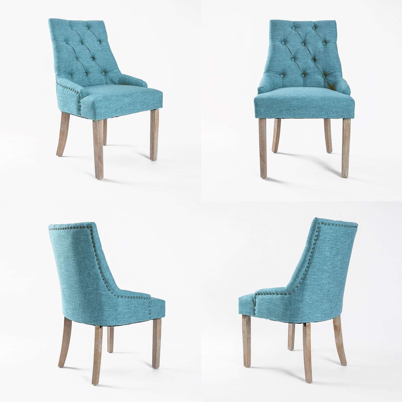 French Provincial Dining Chair Oak Leg Amour Blue 4 Pack – Auz Sales Online French Provincial Dining Chair Oak Leg Amour Blue 4 Pack - Image 4
