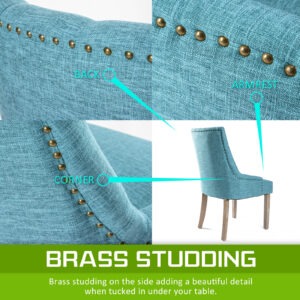 French Provincial Dining Chair Oak Leg Amour Blue 4 Pack – Auz Sales Online French Provincial Dining Chair Oak Leg Amour Blue 4 Pack - Image 5